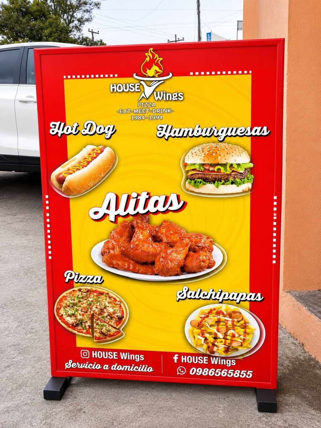 Valla luminosa personalizada en panaflex para restaurante