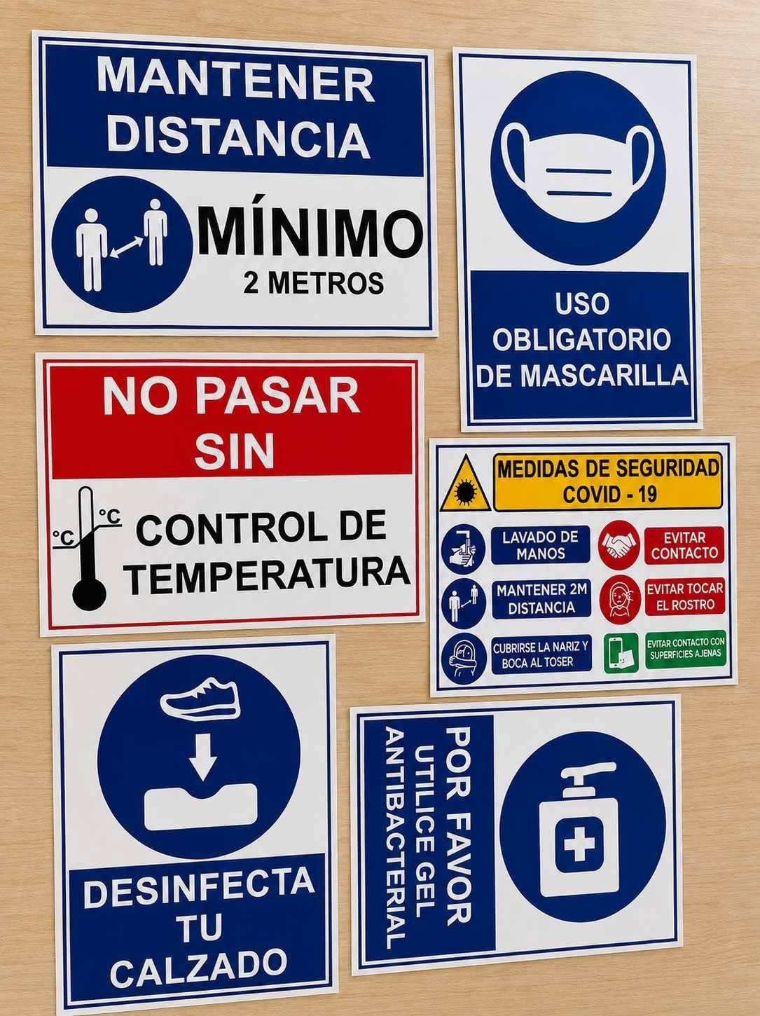 Set de señalética de seguridad y normativa sanitaria